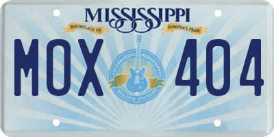 MS license plate MOX404