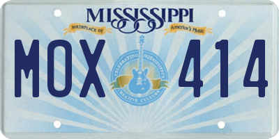 MS license plate MOX414