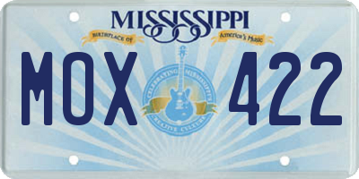 MS license plate MOX422