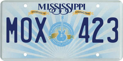 MS license plate MOX423