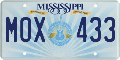MS license plate MOX433