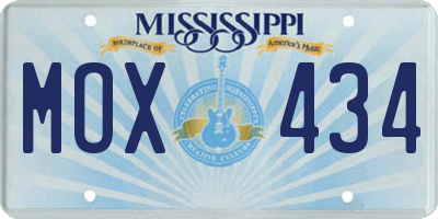 MS license plate MOX434