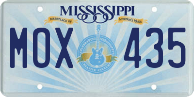 MS license plate MOX435
