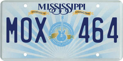 MS license plate MOX464