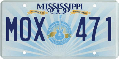MS license plate MOX471