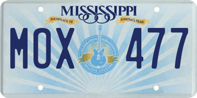 MS license plate MOX477