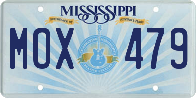 MS license plate MOX479