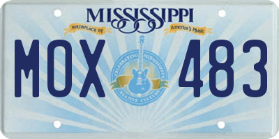 MS license plate MOX483