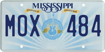 MS license plate MOX484