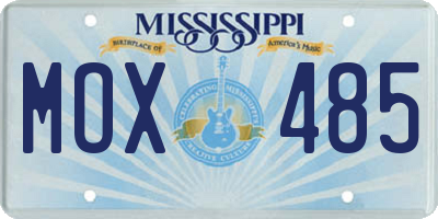 MS license plate MOX485