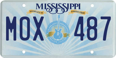MS license plate MOX487