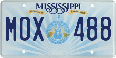 MS license plate MOX488