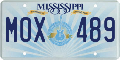 MS license plate MOX489