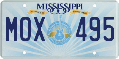 MS license plate MOX495