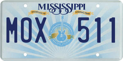 MS license plate MOX511