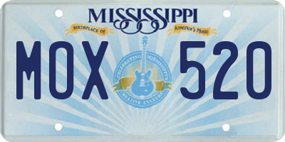 MS license plate MOX520