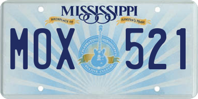 MS license plate MOX521