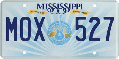 MS license plate MOX527
