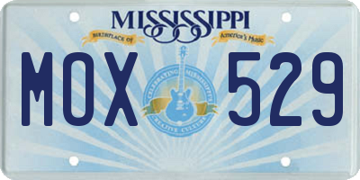MS license plate MOX529
