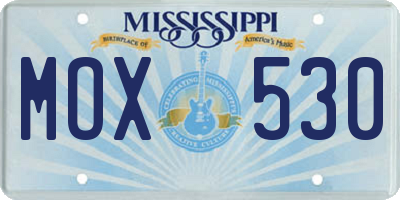 MS license plate MOX530