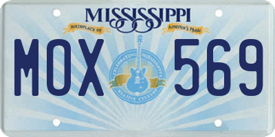 MS license plate MOX569
