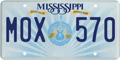 MS license plate MOX570