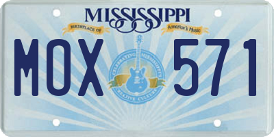 MS license plate MOX571