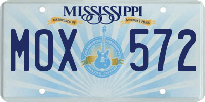 MS license plate MOX572