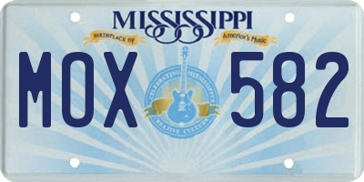 MS license plate MOX582