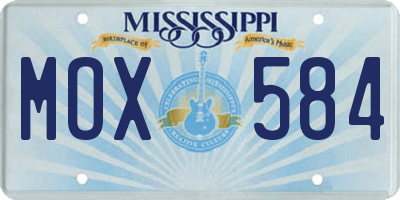 MS license plate MOX584