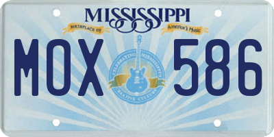 MS license plate MOX586