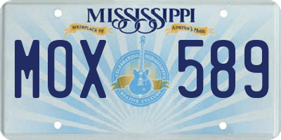 MS license plate MOX589