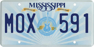 MS license plate MOX591