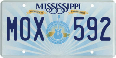 MS license plate MOX592