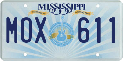 MS license plate MOX611