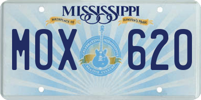 MS license plate MOX620