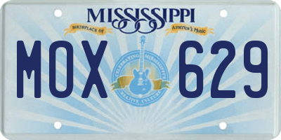 MS license plate MOX629
