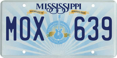 MS license plate MOX639