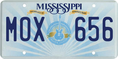 MS license plate MOX656