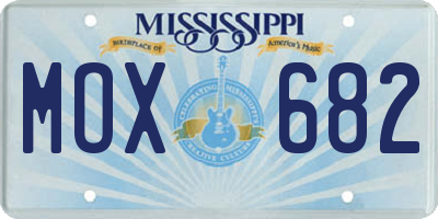 MS license plate MOX682