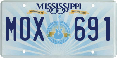 MS license plate MOX691