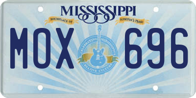 MS license plate MOX696