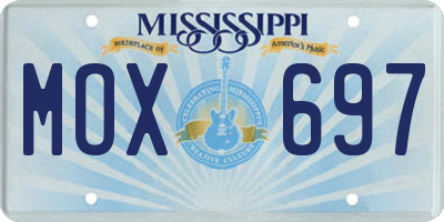 MS license plate MOX697