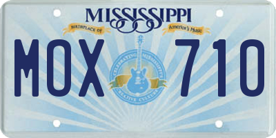 MS license plate MOX710