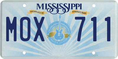MS license plate MOX711