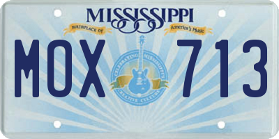 MS license plate MOX713