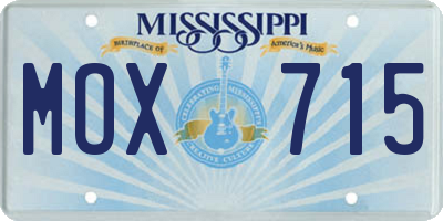 MS license plate MOX715