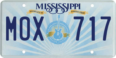 MS license plate MOX717