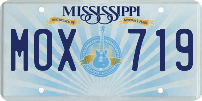 MS license plate MOX719