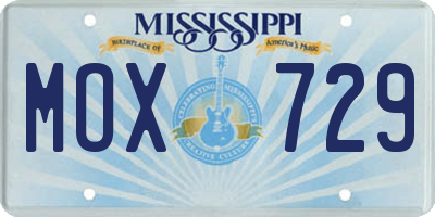 MS license plate MOX729